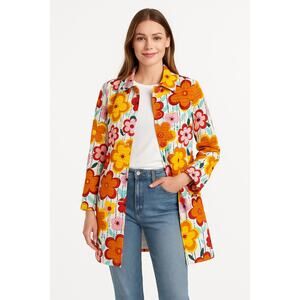 NWT Y2K Harvé Benard Floral Raincoat Size 14 – Retro Mod Flower Print vintage